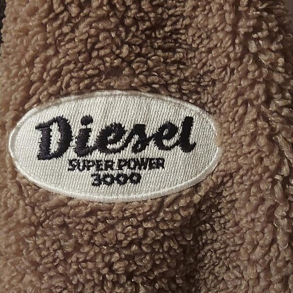 Diesel W-Bluefur Reversible Sherpa Bomber Jacket Cozy Y2K Streetwear 90s Grunge - Picture 7 of 16